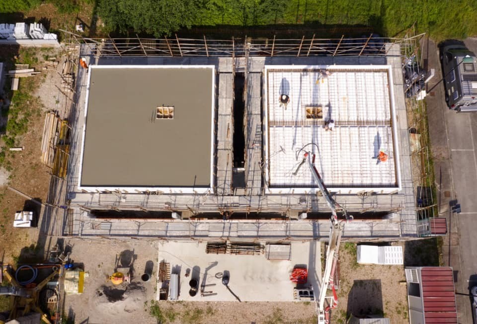 ICF gradnja , temelji zgrade iz zraka